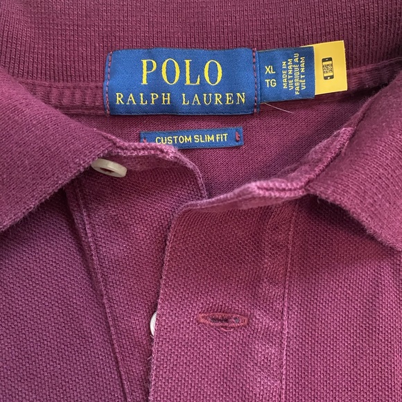 NWOT Maroon Polo Ralph Lauren Custom Slim Fit Polo - Picture 5 of 6